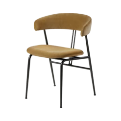 GUBI Violin Dining Chair Velvet 294 Gray Green