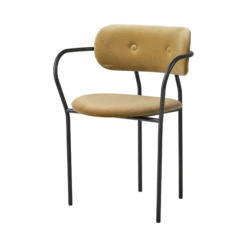 GUBI Coco Dining Chair With Armrests Velvet 294 Gray Green