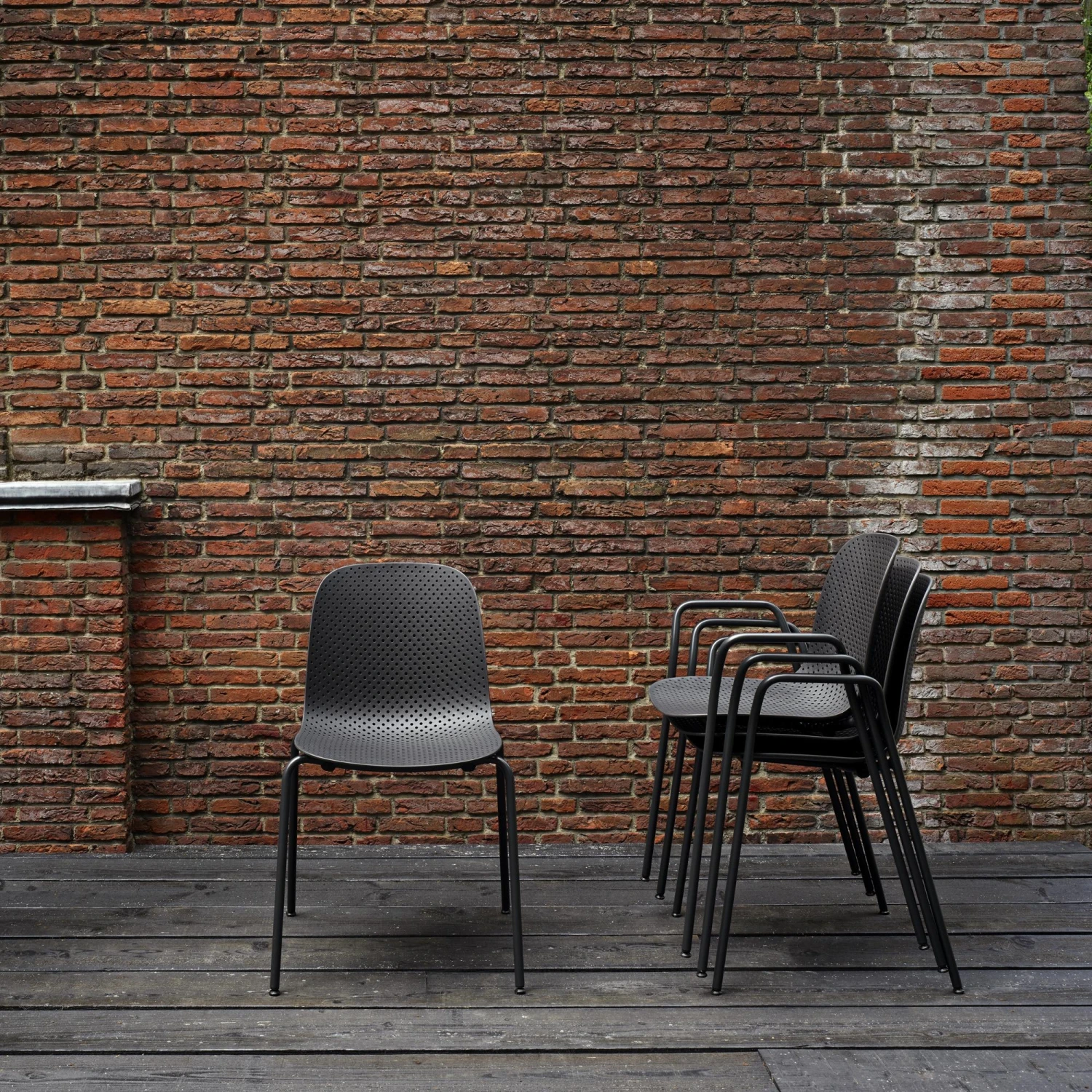 HAY 13eighty Chair With Armrests Black - Image 4