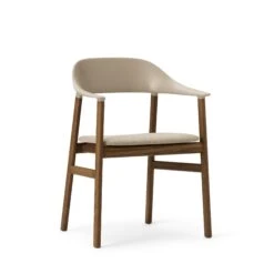 Normann Copenhagen Herit Dining Chair W. Armrest Upholstered Smoked Oak/Sand