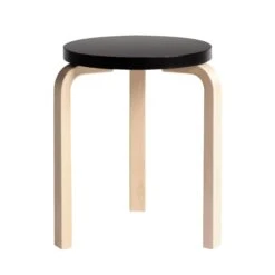 Artek 60 Stool Birch/ Black