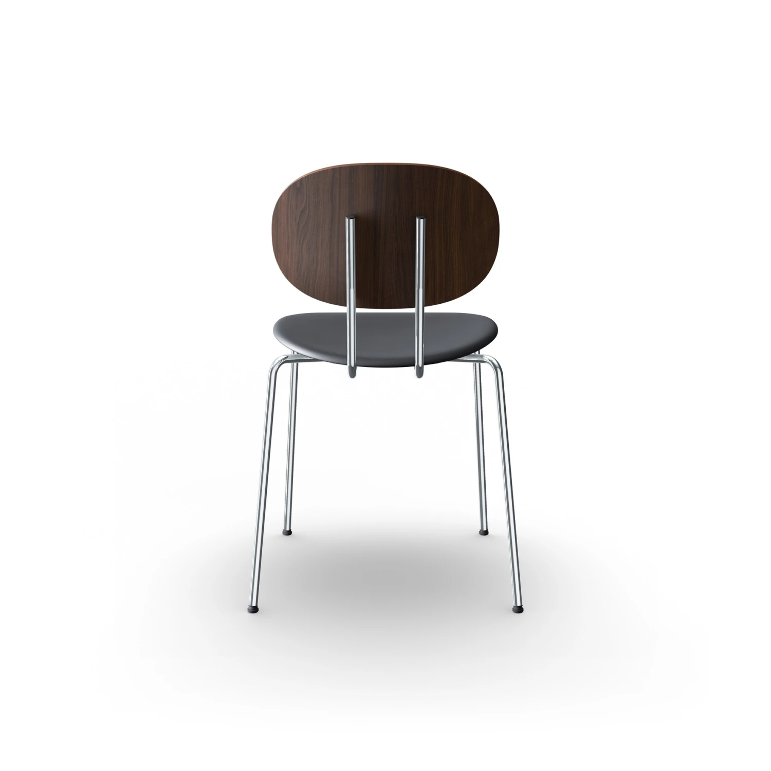 Sibast Furniture Piet Hein Dining Chair Chrome Walnut And Black Leather - Image 3