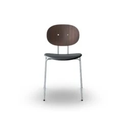 Sibast Furniture Piet Hein Dining Chair Chrome Walnut And Black Leather