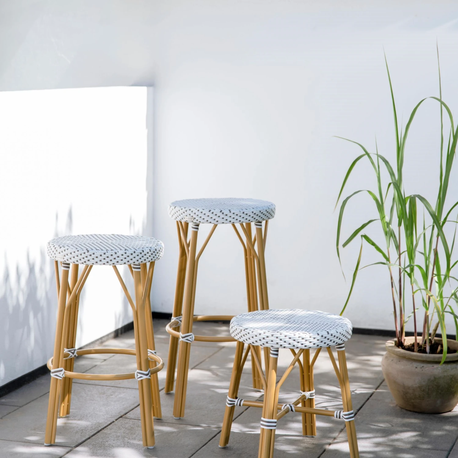 Sika-Design Simone Exterior Bar Stool H78 Almond - Image 3