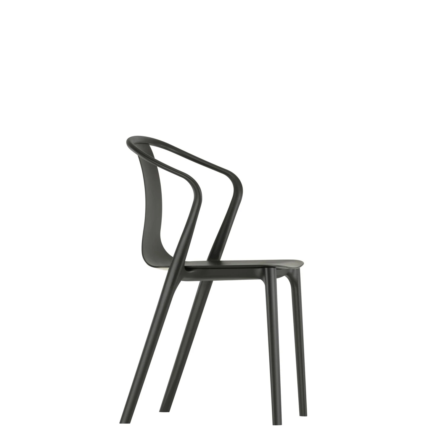 Vitra Belleville Outdoor Chair With Armrests And Plastic Shell Deep Black - Image 2