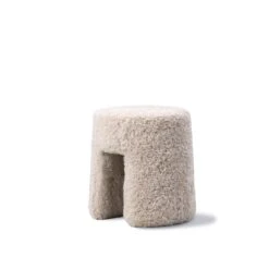 Fredericia Furniture Sequoia Pouf Sheepskin Moonlight
