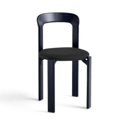 HAY Rey Dining Chair Deep Blue Lacquered Beech Wood/Steelcut Trio 190