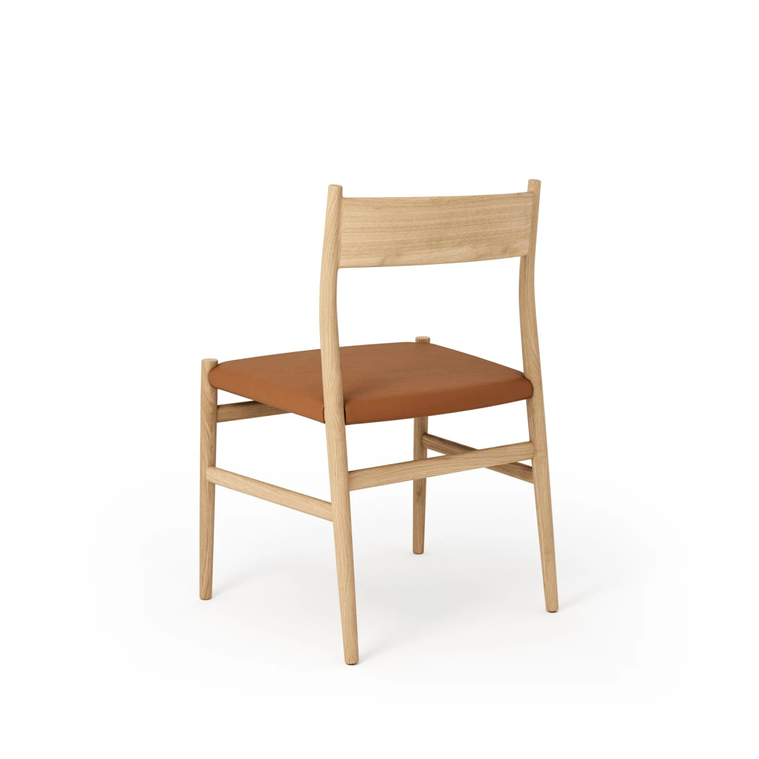 Brdr. Krüger Arv Dining Chair With Solid Back Oak/Brandy Leather - Image 4