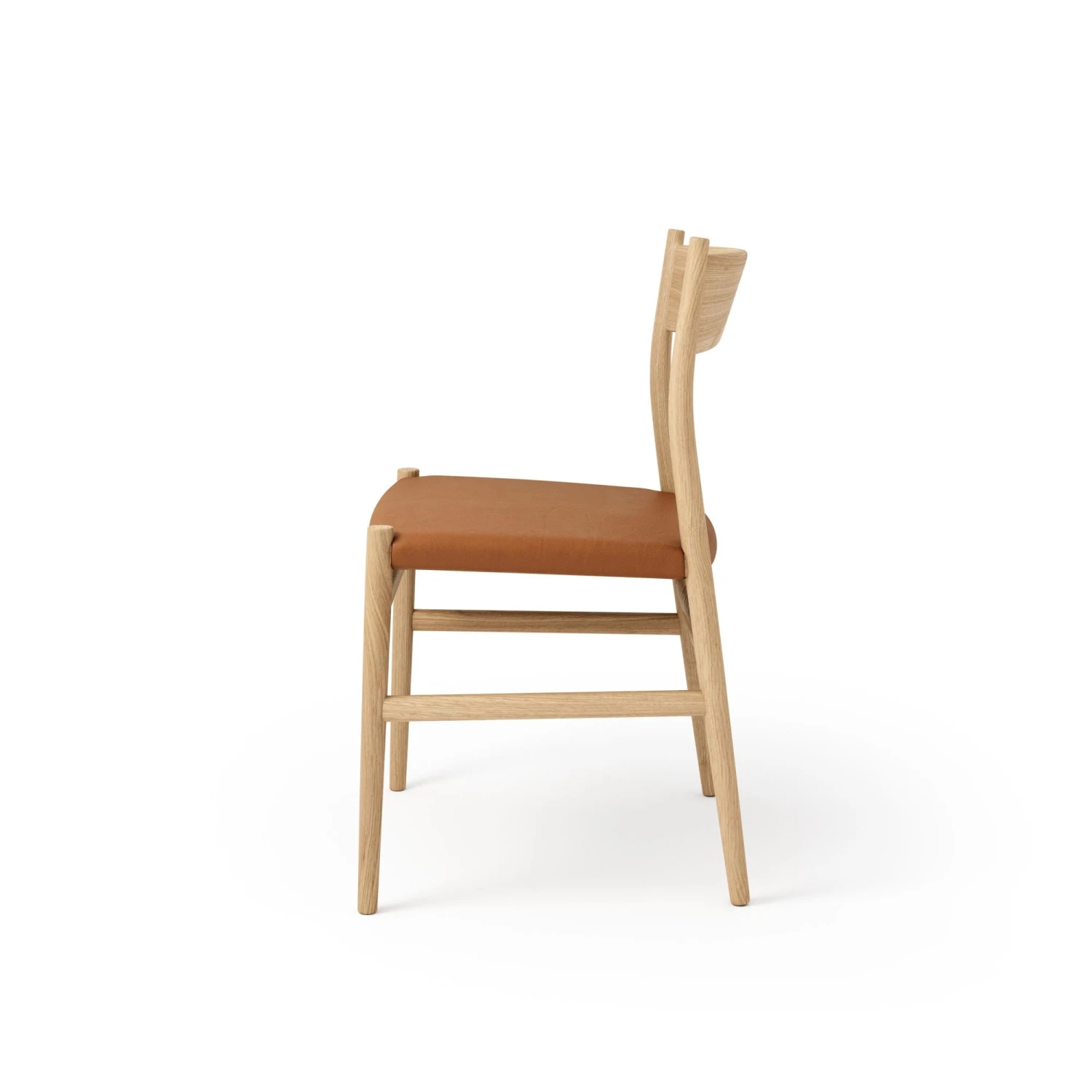 Brdr. Krüger Arv Dining Chair With Solid Back Oak/Brandy Leather - Image 3