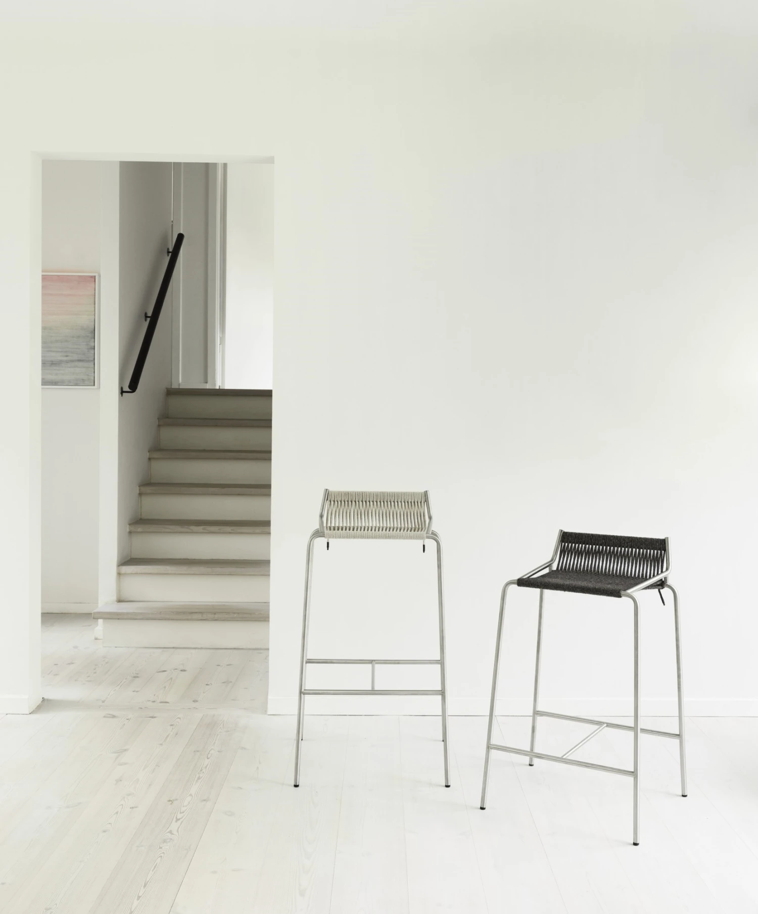 Thorup Copenhagen Noel Bar Stool Stainless Steel/Black Linen H67 Cm - Image 5