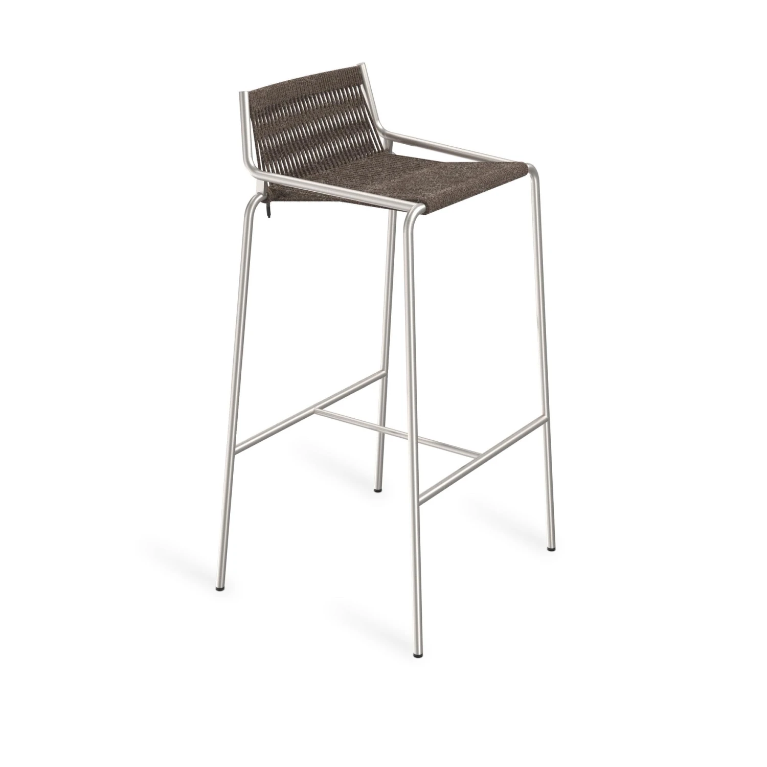 Thorup Copenhagen Noel Bar Stool Stainless Steel/ Dark Gray Wool H77 Cm