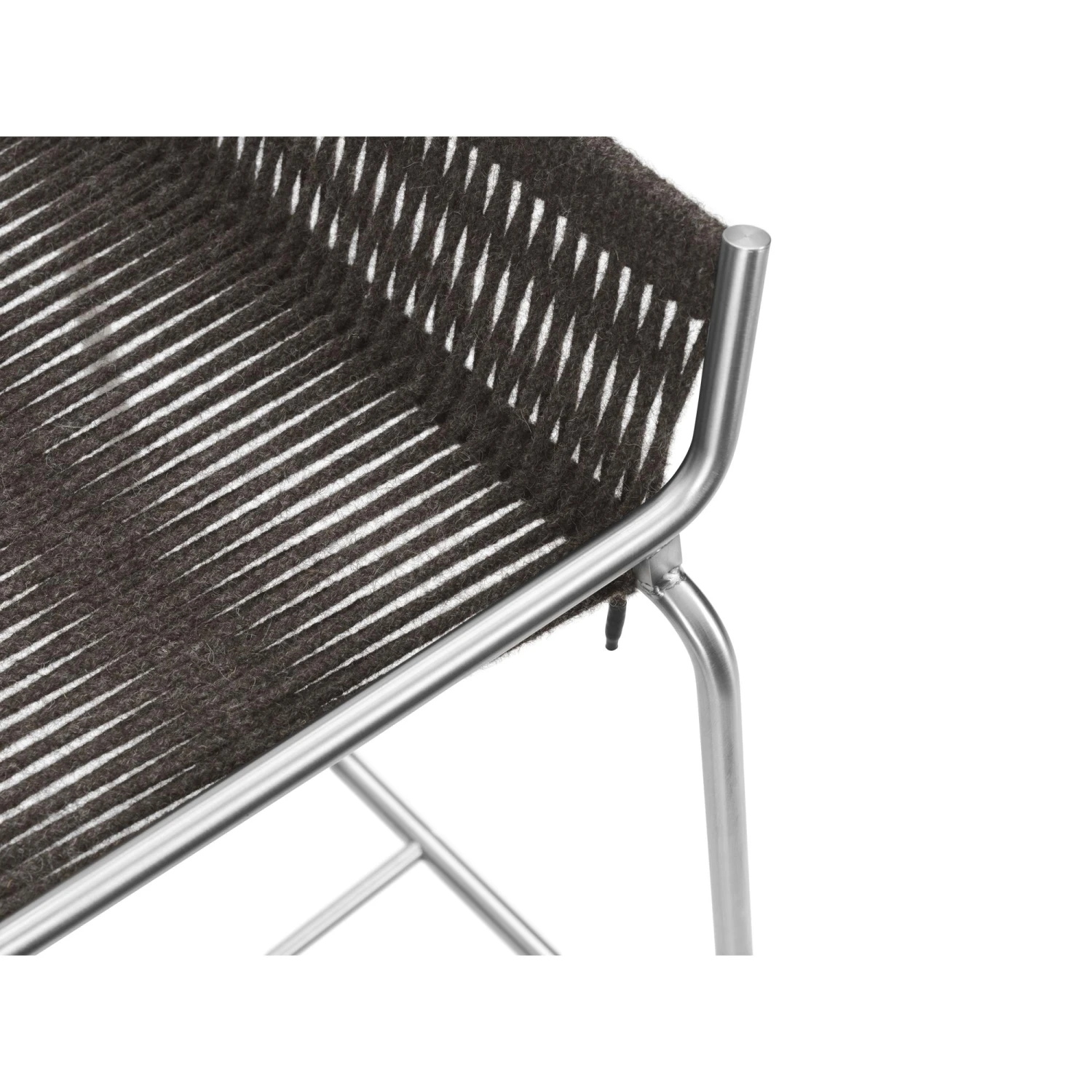 Thorup Copenhagen Noel Bar Stool Stainless Steel/ Dark Gray Wool H77 Cm - Image 3