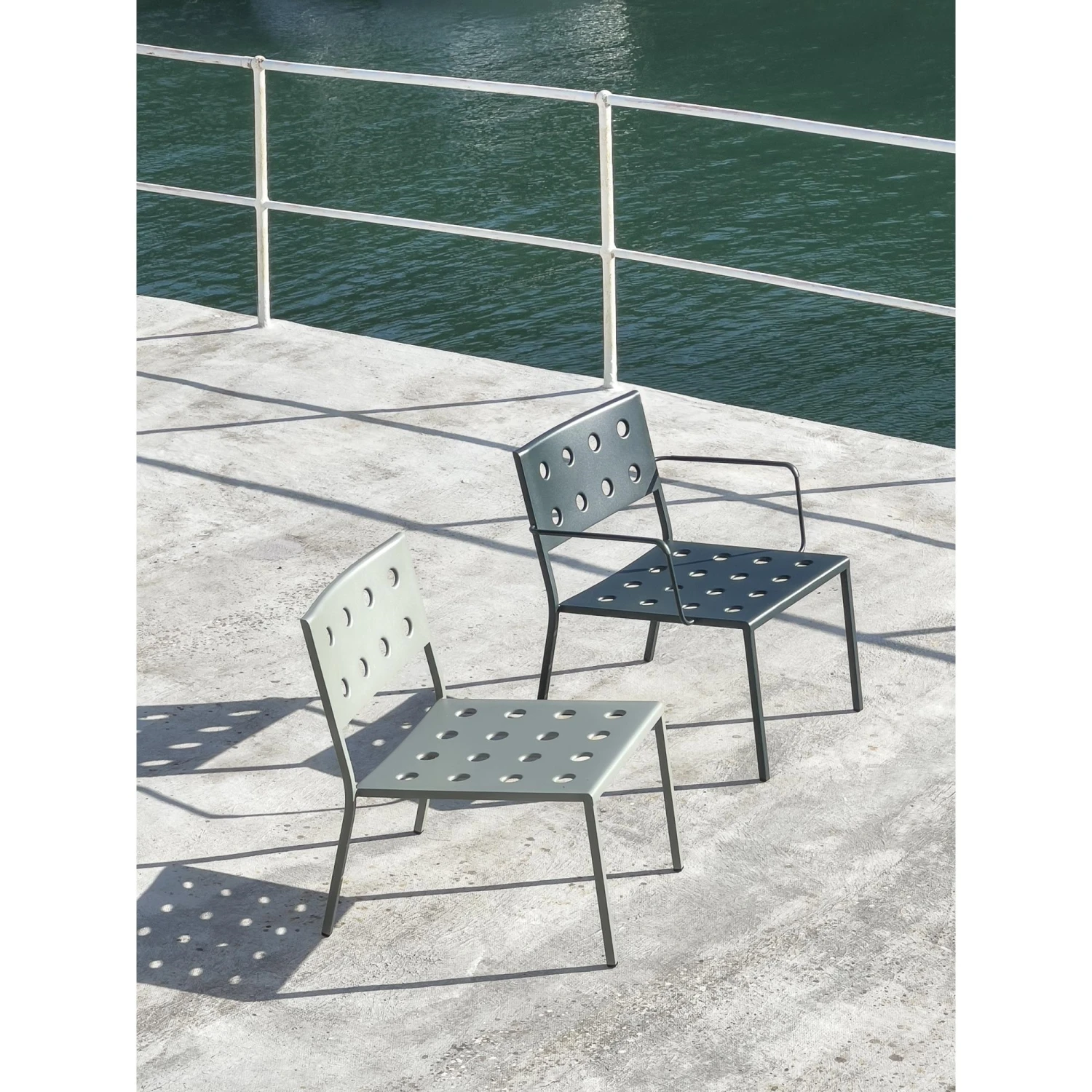 HAY Balcony Armchair With Armrest Desert Green - Image 5