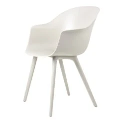 Gubi Bat Dining Chair - Un-Upholstered, Plastic Base, Outdoor (Alabaster White Base, Alabaster White)