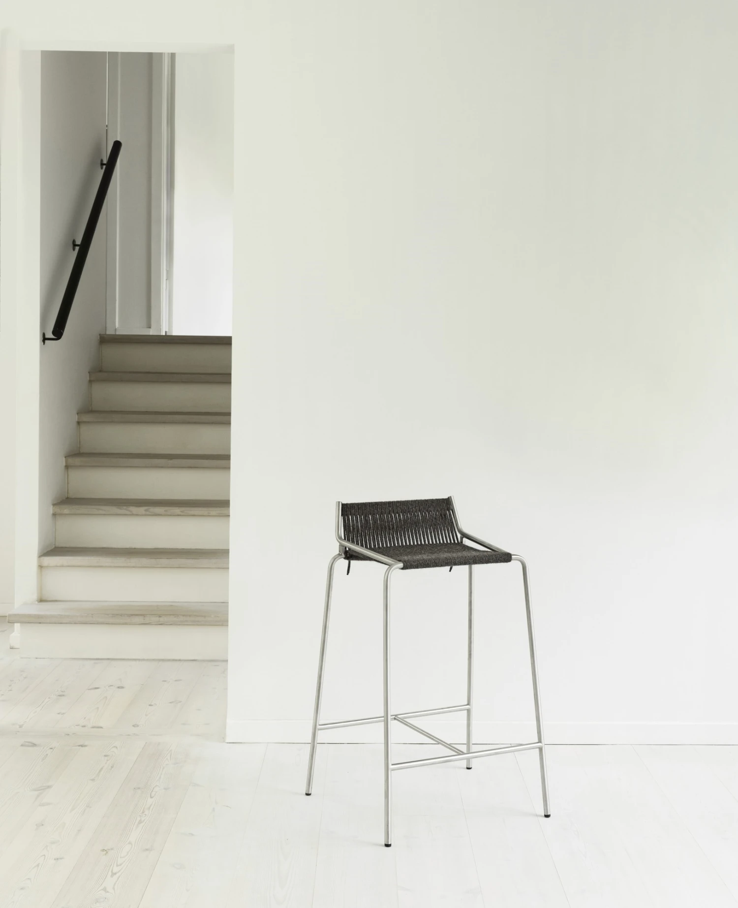 Thorup Copenhagen Noel Bar Stool Stainless Steel/ Dark Gray Wool H77 Cm - Image 5