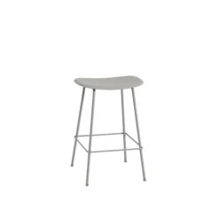 Muuto Fiber Bar Stool W. Tube Base Gray/ Gray H66 Cm