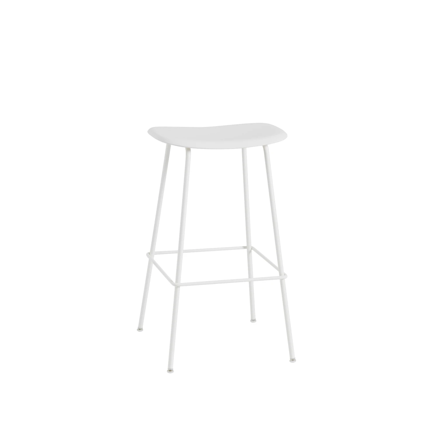 Muuto Fiber Bar Stool W. Tube Base White H76 Cm