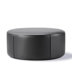 Fredericia Furniture Mono Pouf Ø90 Omni Black 301 Leather