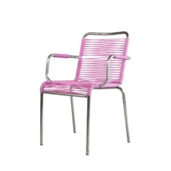 Fiam Mya Spaghetti Dining Chair With Armrest Pink