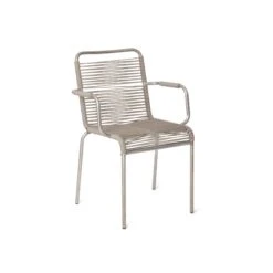 Fiam Mya Spaghetti Dining Chair With Armrest Taupe