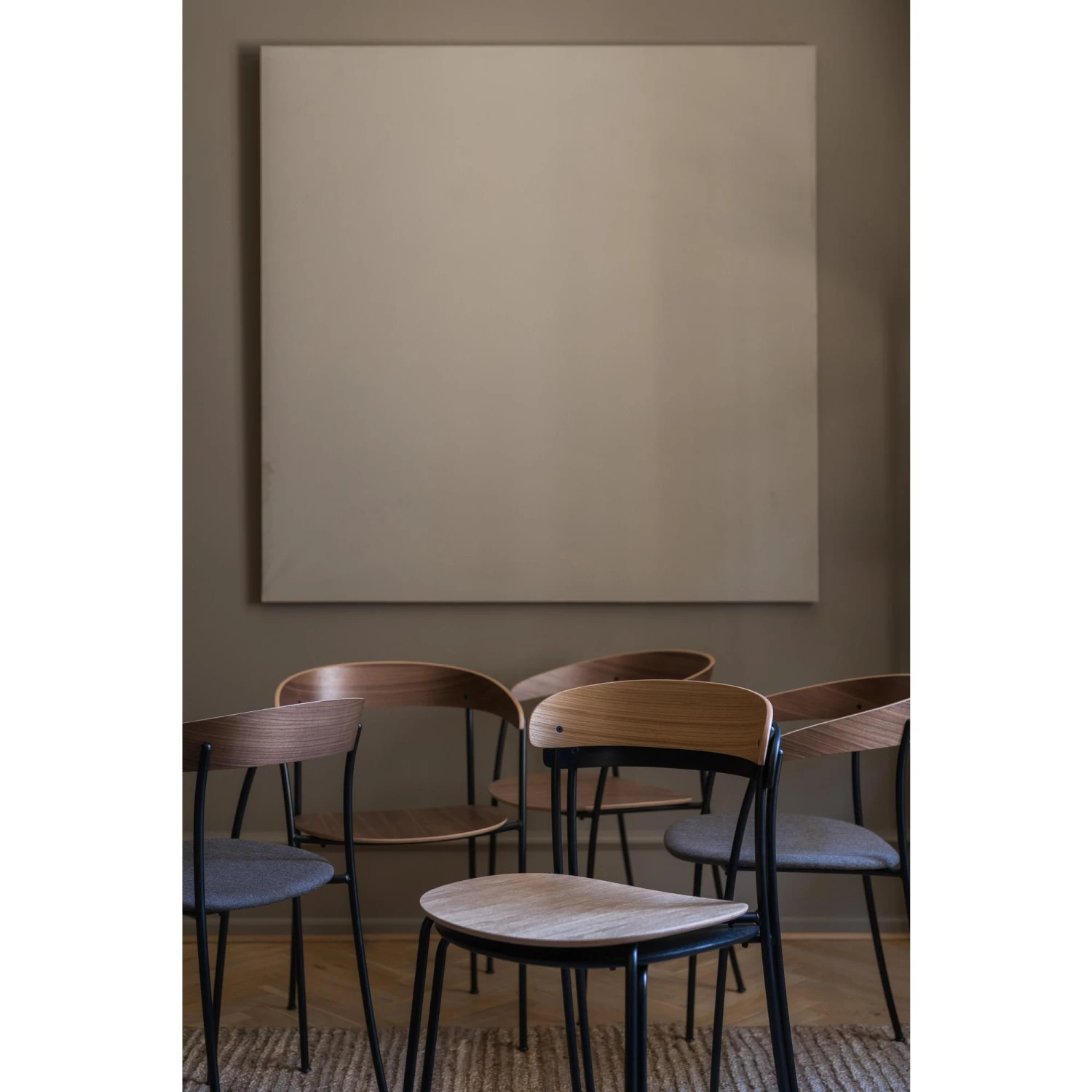 New Works Missing Dining Chair W. Armrest Walnut/ Barnum Dark Taupe - Image 6