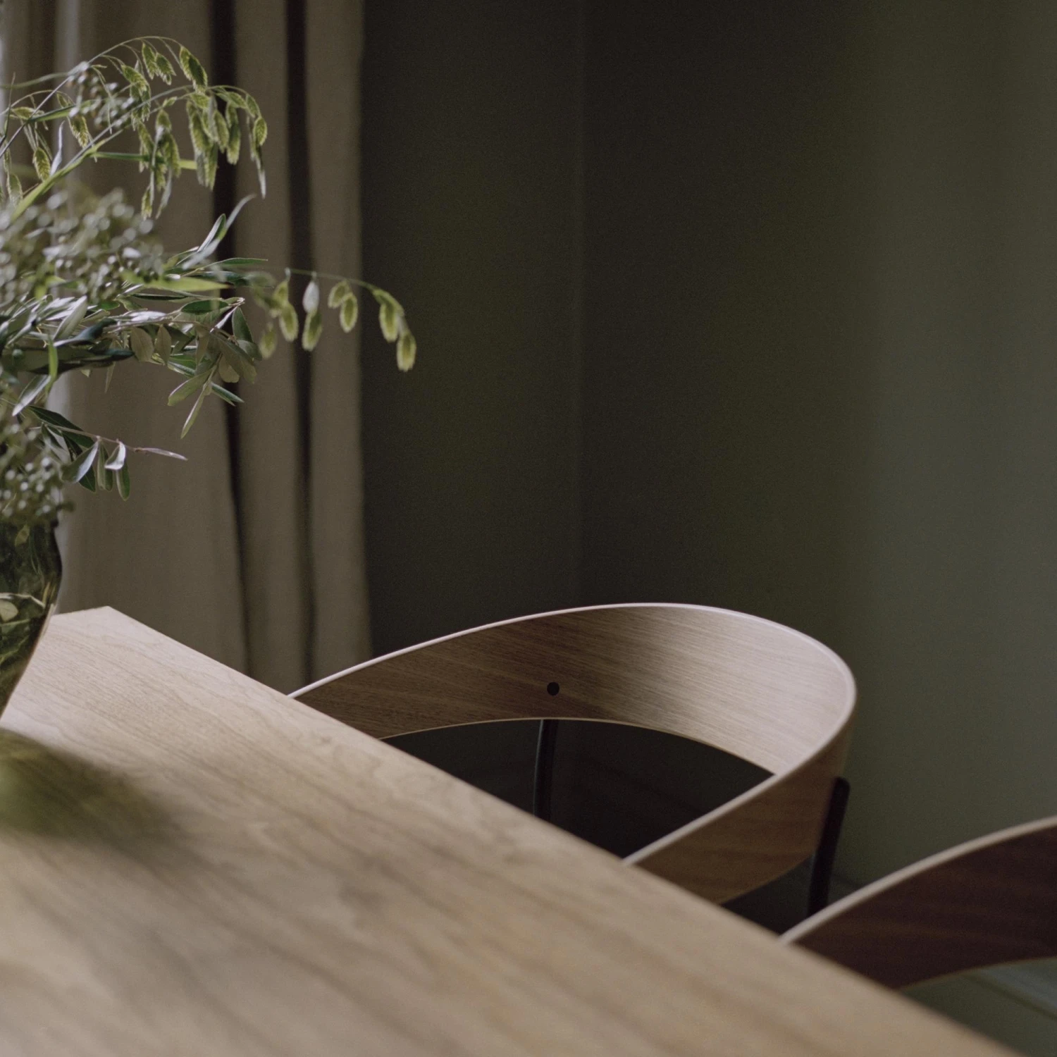 New Works Missing Dining Chair W. Armrest Walnut/ Barnum Dark Taupe - Image 5