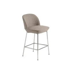 Muuto Oslo Bar Stool Upholstered Ocean 32/Chrome