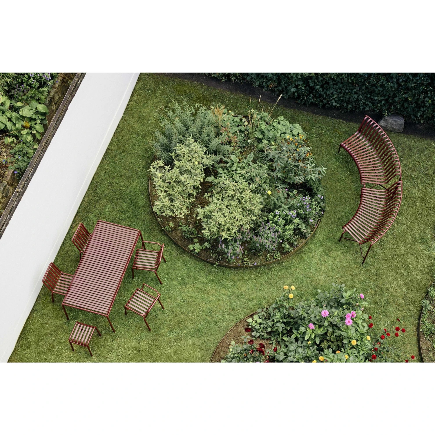 HAY Palissade Park Dining Bench OUT 1 Pc. Incl. Mounting Kit Not Freestanding Iron Red - Image 2