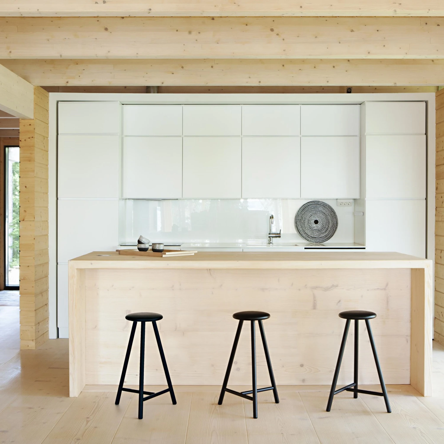 Nikari Linea Collection Perch Bar Stool Black Stained Oak - Image 2