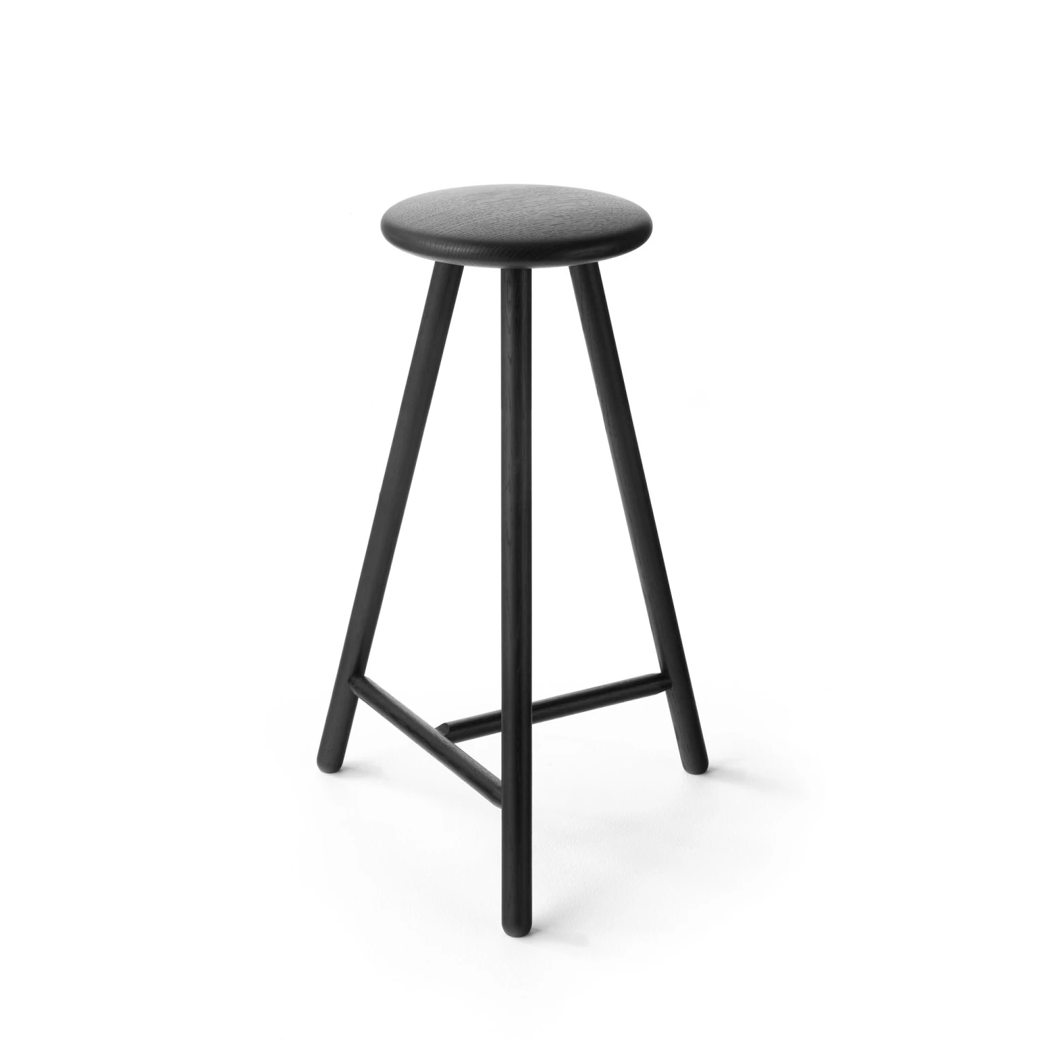 Nikari Linea Collection Perch Bar Stool Black Stained Oak