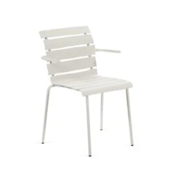 Valerie Objects Aligned Outdoor Dining Chair With Armrest White