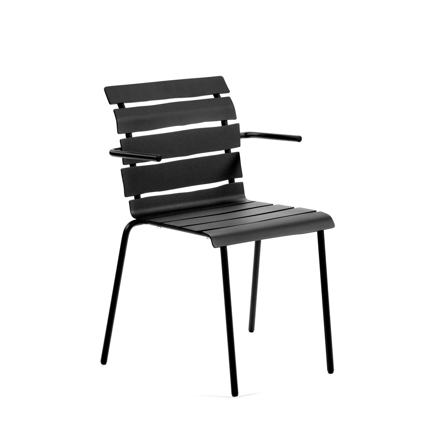 Valerie Objects Aligned Outdoor Dining Chair With Armrest Black - Image 2
