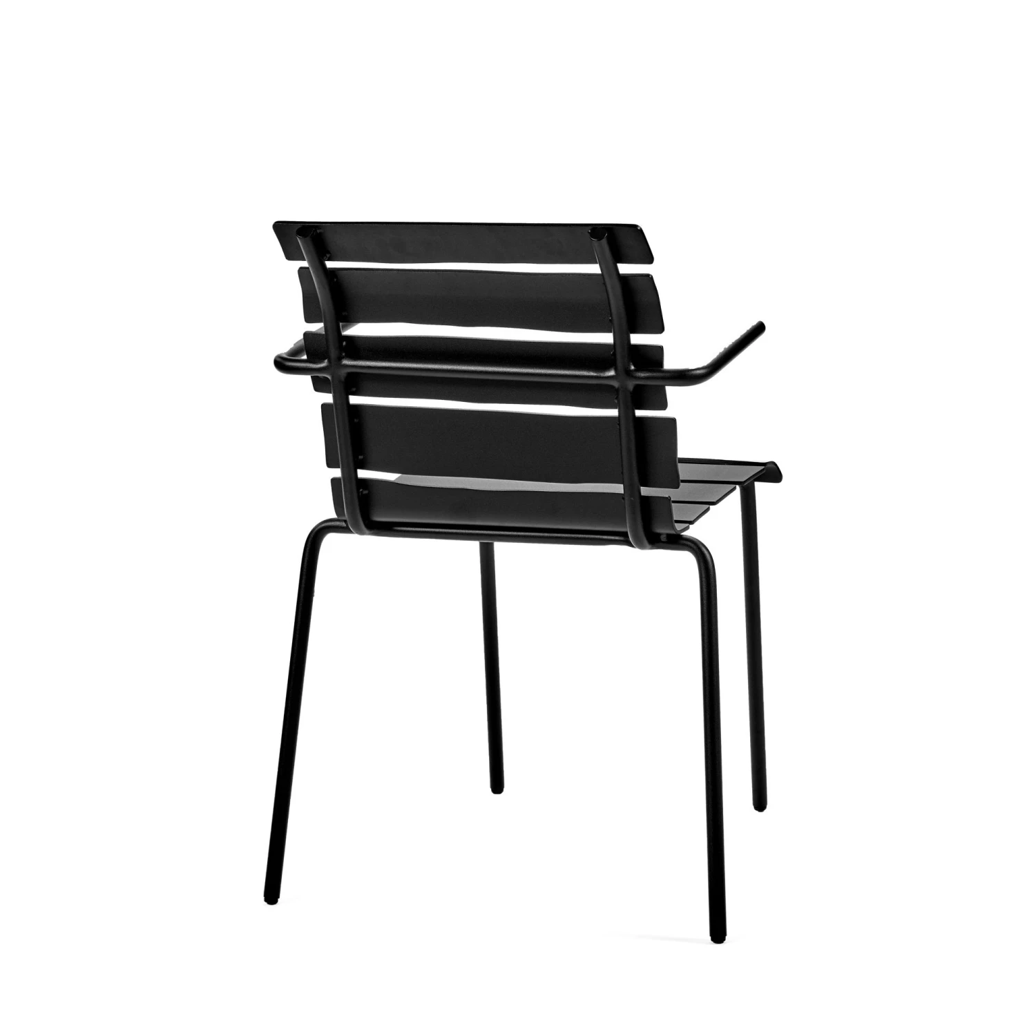 Valerie Objects Aligned Outdoor Dining Chair With Armrest Black - Image 4