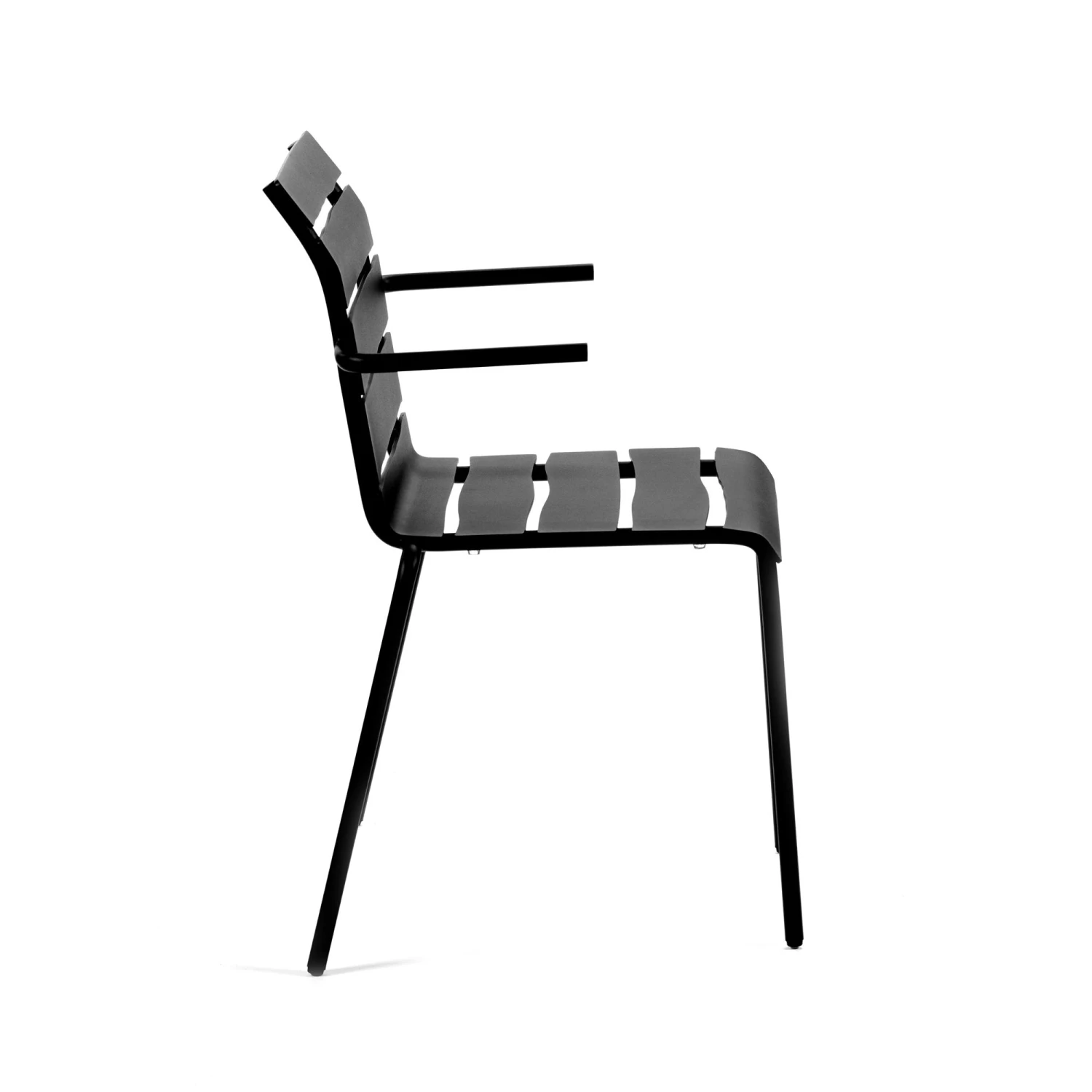 Valerie Objects Aligned Outdoor Dining Chair With Armrest Black - Image 3
