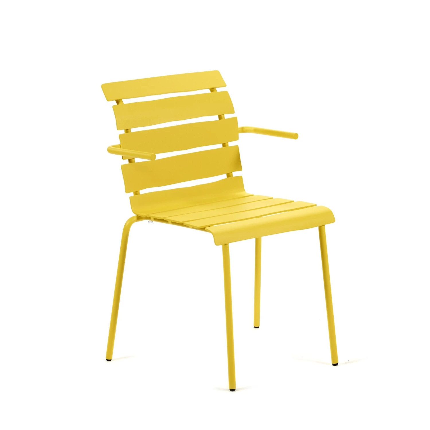 Valerie Objects Aligned Outdoor Dining Chair With Armrest Yellow
