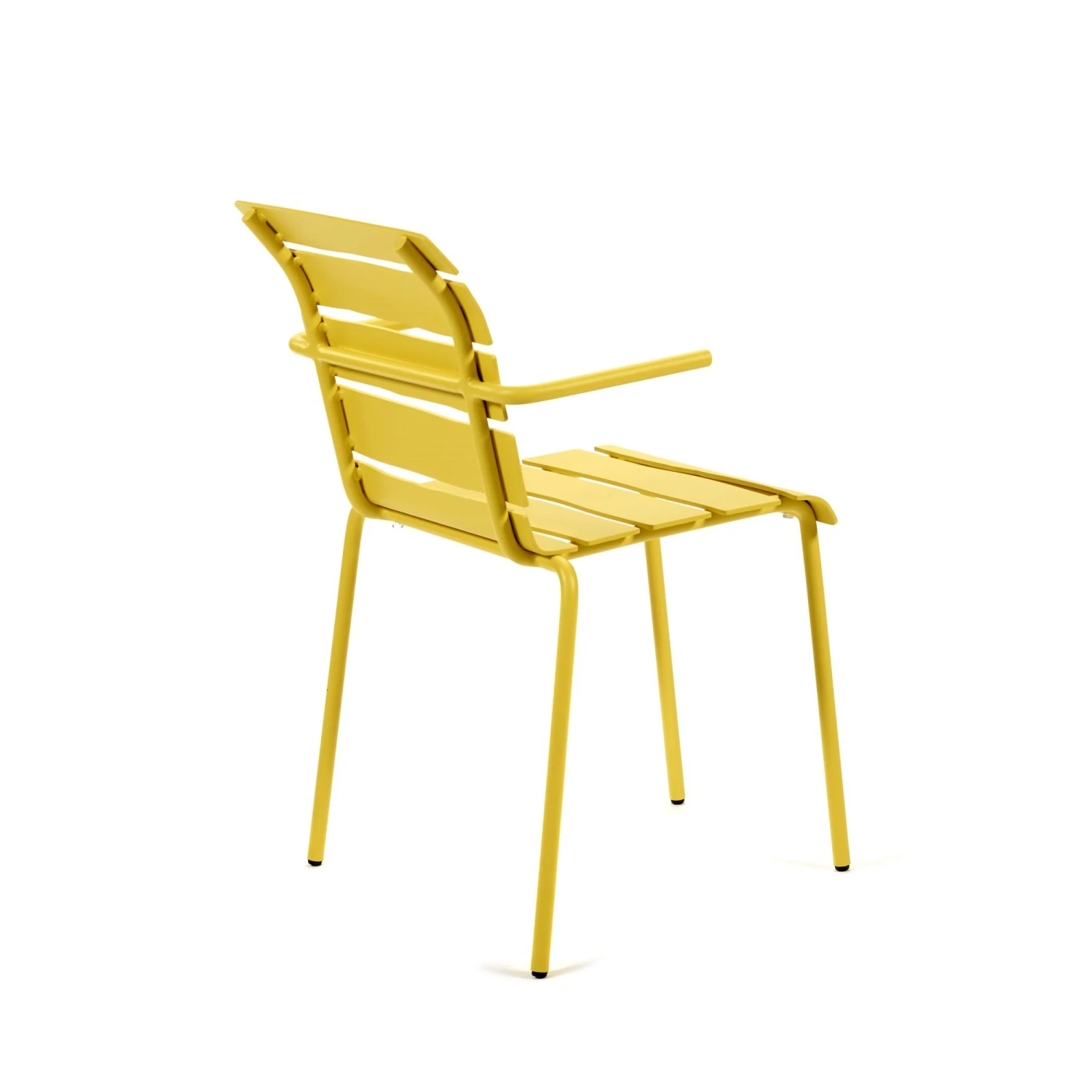 Valerie Objects Aligned Outdoor Dining Chair With Armrest Yellow - Image 3