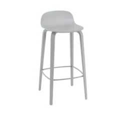 Muuto Visu Bar Stool W. Wood Base Gray H88.5